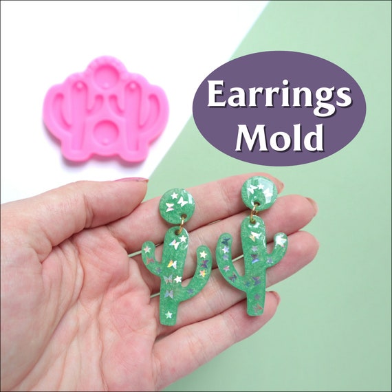 Earrings silicone mold for resin Cactus silicone molds for epoxy