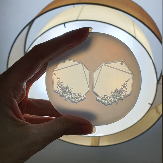 Silicone earrings mold "Flower frame" mould for resin and epoxy