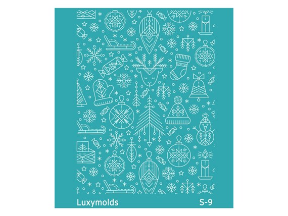 Silk screen stencil for polymer clay Christmas "Luxymolds" S-9