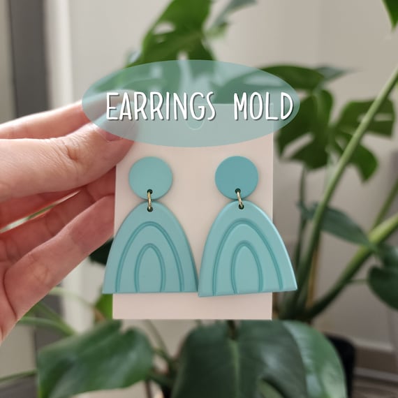 Silicone earrings mold "Arch" mould for resin and epoxy