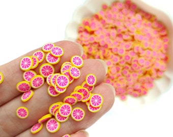 Grapefruit polymer clay shapes for Resin Epoxy crafts for nail design