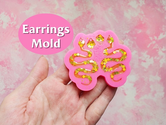 Earrings silicone mold for resin "Snake" silicone molds for epoxy M size