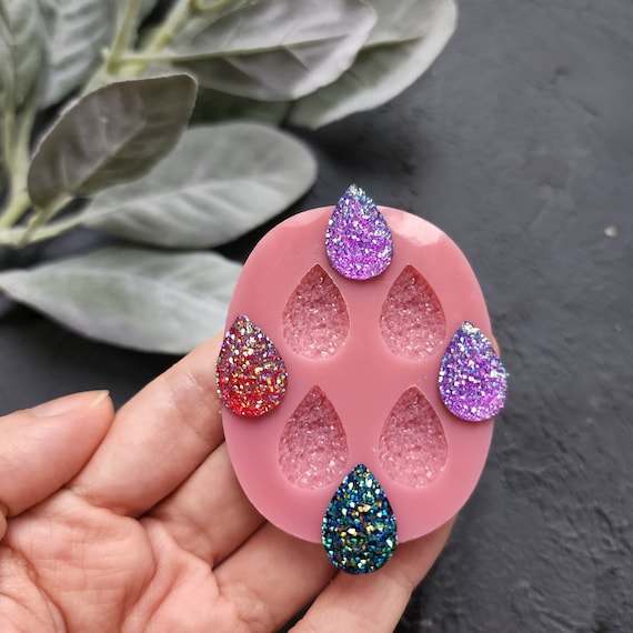 Silicone earrings mold / Silicone epoxy mold / Silicone stud earring moulds / Silicone UV resin molds / Diamond jewelry mold/Clay tool