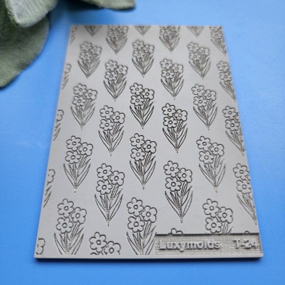 Polymer clay Texture tile Texture mat Clay stamp Polymer clay texture stencils "Flowers" T-24