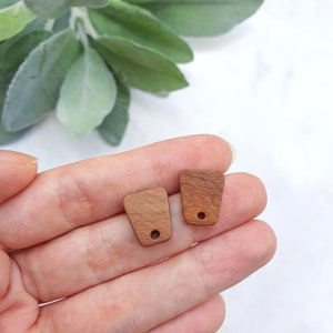 Wood Earring stud components Geometric studs Earrings findings DIY jewelry