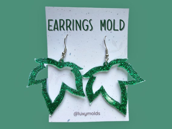 Silicone earrings mold / Silicone epoxy mold / Silicone earring moulds / Silicone UV resin molds / Leaf earring silicone jewelry mold
