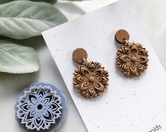 Polymer Clay cutters "Folk flower" Earrings sharp clay cutter / Polymer clay tool / Earrings cutter / Botanical cutter / Jewelry cutter