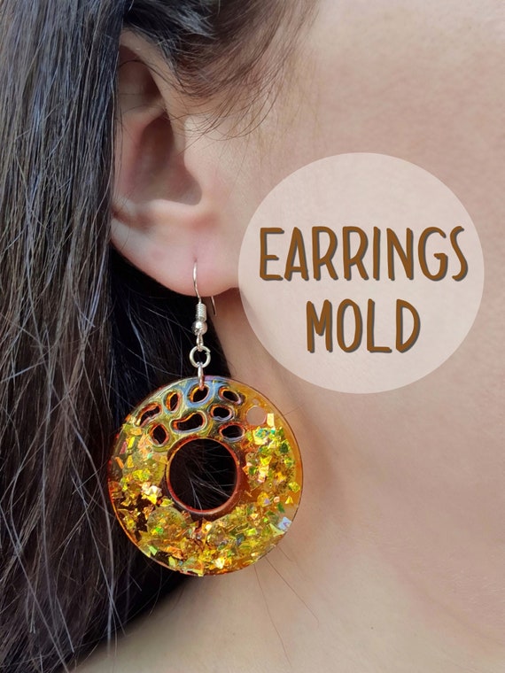 Silicone earrings mold for resin and epoxy