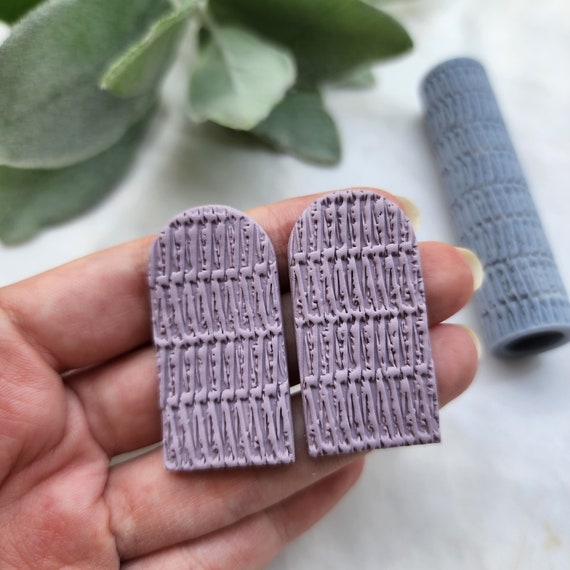 Polymer clay texture roller "Rattan pattern" clay stamp 3D printed embossing