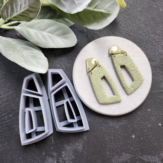 Polymer Clay cutters earrings clay cutters Earrings mold Polymer clay tool "Geometry" cutter Basic shapes sharp cutter stamp Jewelry cutter