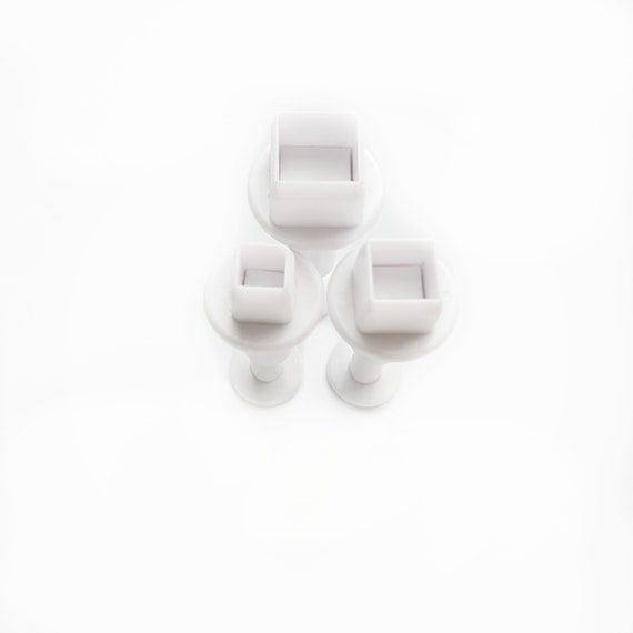 3 pcs Square cutters Geometry shapes for polymer clay