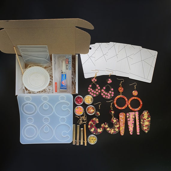 DIY Jewelry kit Silicone earrings mold Jewelry Resin mould Hair clips mold for resin and epoxy