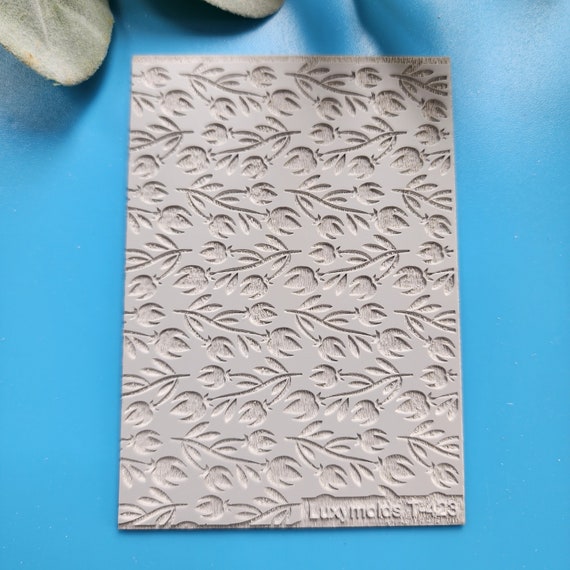 Polymer clay Texture tile Texture mat Clay stamp Polymer clay texture stencils "Flower tulip" design clay texture Rubber mat T-423