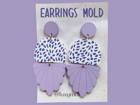 Silicone earrings mold / Silicone epoxy mold / Silicone UV resin molds / Geometry earrings silicone jewelry mold / Matte effect earring mold
