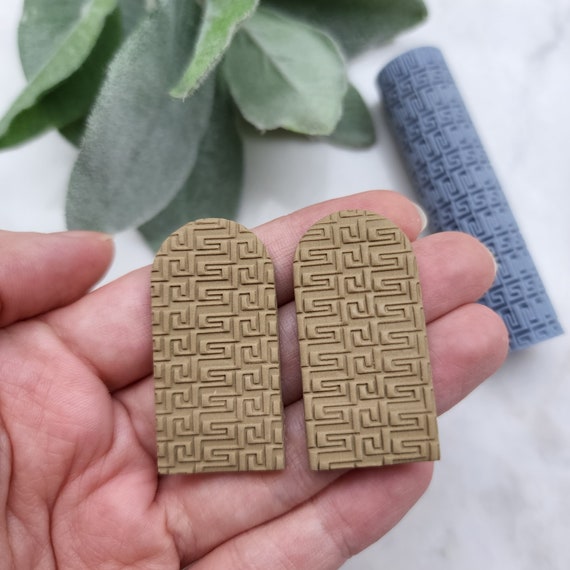Polymer clay texture roller clay stamp 3D printed embossing "Greek pattern"