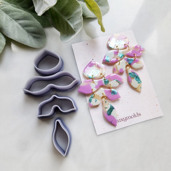 Polymer Clay cutters "Folk flower" Earrings sharp clay cutter / Polymer clay tool / Earrings cutter / Botanical cutter / Jewelry cutter