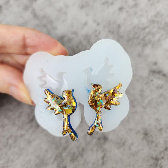 Bird Silicone earrings mold Jewelry resin mold