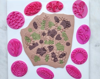 10 Stk. Blume Polymer Clay Textur Stempel Florale Prägung Stempel