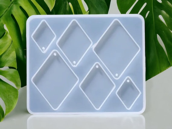 Silicone earrings mold /Silicone epoxy mold/Silicone earring moulds /Silicone UV resin molds/Geometry Rhombus earrings silicone jewelry mold
