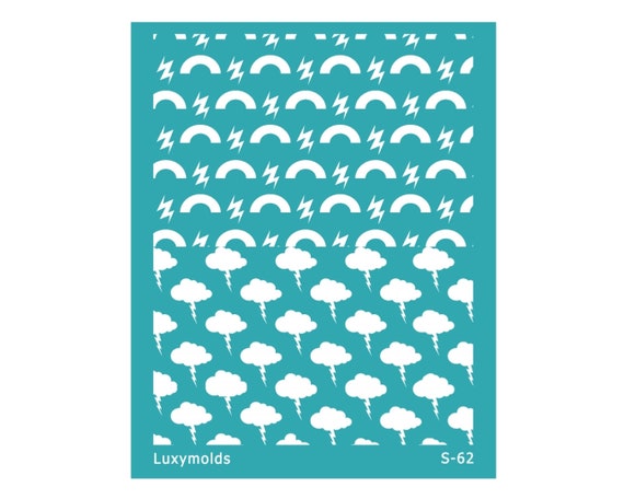 Silk screen stencil for polymer clay "Luxymolds" S-62 "Lightning"
