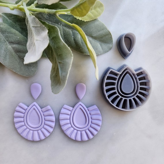 Polymer Clay cutters Macrame Raffia Earrings molds Polymer clay tools sharp cutter stamp Jewelry stud earrings cutters Boho cutters