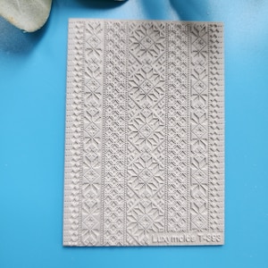 Polymer Clay Texture Fliese Texturmatte Clay Stempel Polymer Clay Texture Schablonen &quot;&quot;Folk Ornament&quot;&quot; Motive Clay Texture Rubber Matte T-393