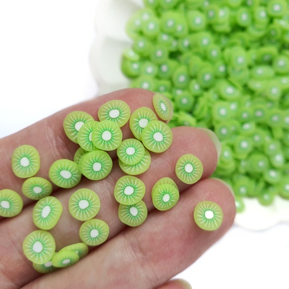 Kiwi fruit polymer clay shapes for Resin Epoxy crafts for nail design