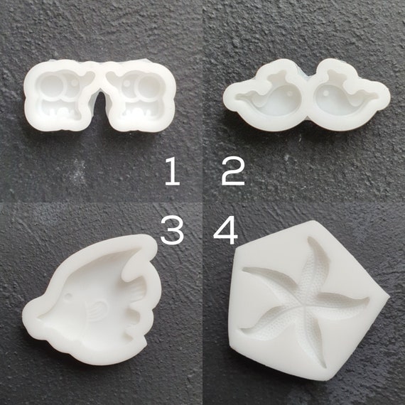 Silicone earrings mold Elephant Whale Fish Star Jewelry Resin mould for resin and epoxy