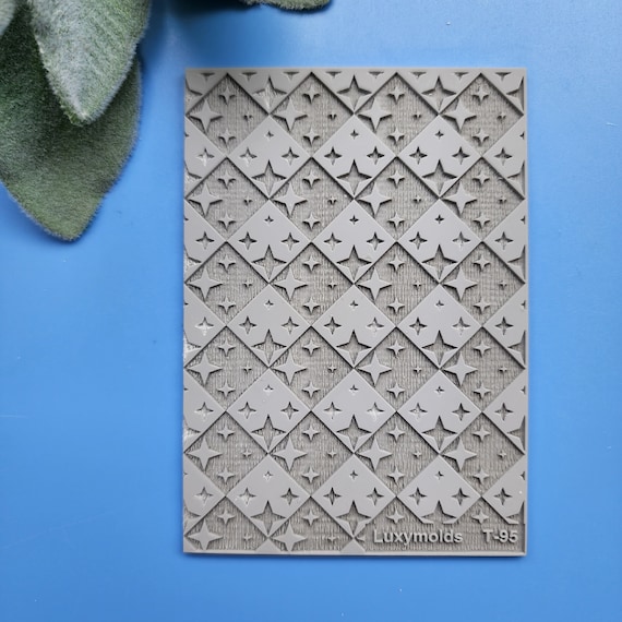 Polymer clay Texture tile Texture mat Clay stamp Polymer clay texture stencils T-95