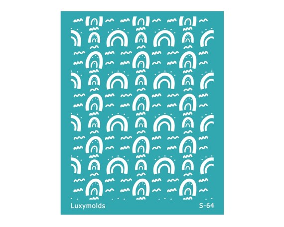 Silk screen stencil for polymer clay "Luxymolds" S-64"Rainbow"