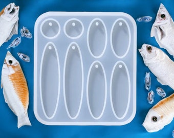 Molde de silicona para pendientes geométricos, para hacer joyas con resina epoxi (18-53 mm)