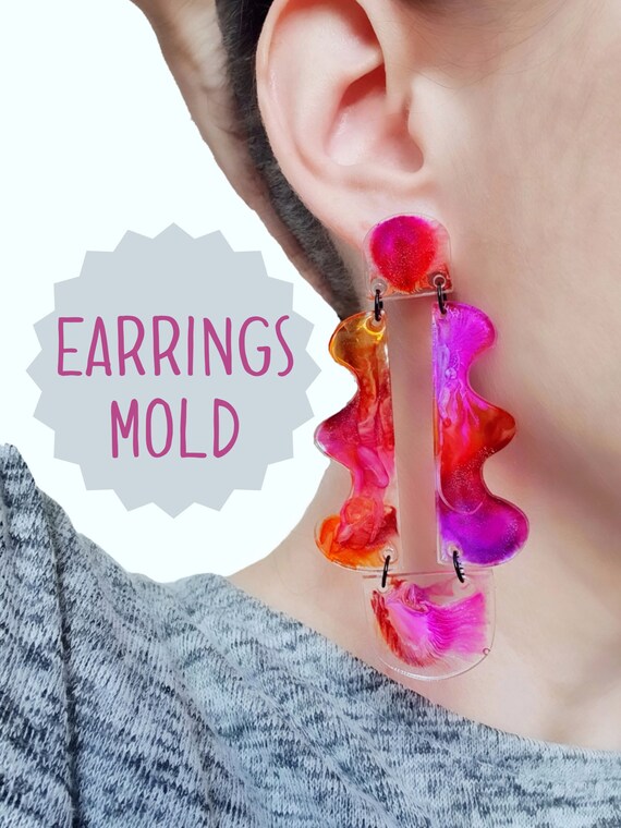 Silicone earrings mold mould for resin and epoxy