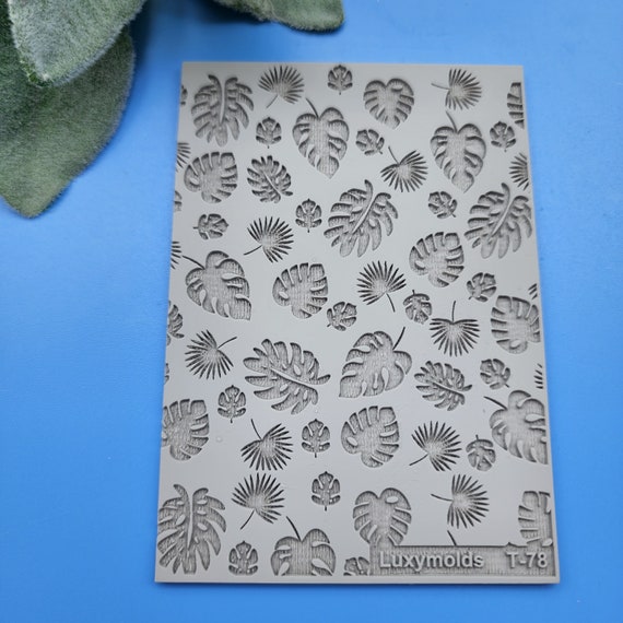 Polymer clay Texture tile Texture mat Clay stamp Polymer clay texture stencils "Tropic Plants" T-78