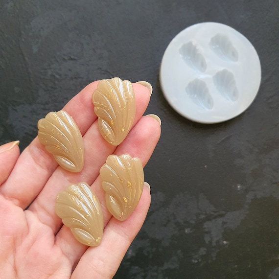 Shell Silicone earrings mold Resin Jewelry mould for resin and epoxy for 4 cabochons