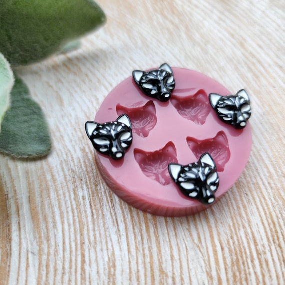 Silicone earrings mold / Silicone epoxy mold / Silicone stud earring moulds / Silicone UV resin molds / Cat clay jewelry mold / Clay tool