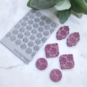 Fimo Textur Fliese Textur Matte Clay Stempel Fimo Textur Schablonen &quot;Blumen&quot; T-139