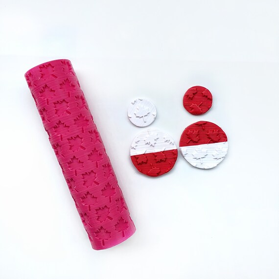 Polymer clay texture roller stamp "Maple" 3D printed embossing