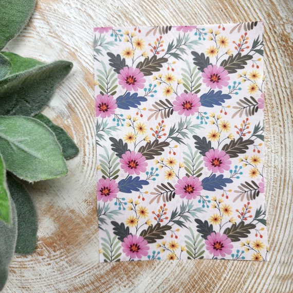 Clay transfer paper / Image transfer paper / Water soluble paper for polymer clay / Flower pattern transfer sheet / Transfer paper for clay