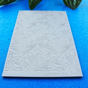 Fimo Textur Fliese Textur Matte Clay Stempel Fimo Textur Schablonen &quot;Blätter&quot; T-10