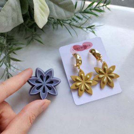 Polymer Clay cutters "Flower" Earrings sharp clay cutter / Polymer clay tool / Earrings cutter / Botanical cutter / Jewelry cutter