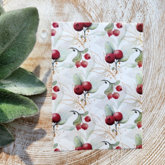 Clay transfer paper / Image transfer paper for clay / Water soluble paper for polymer clay / Berry pattern transfer sheets