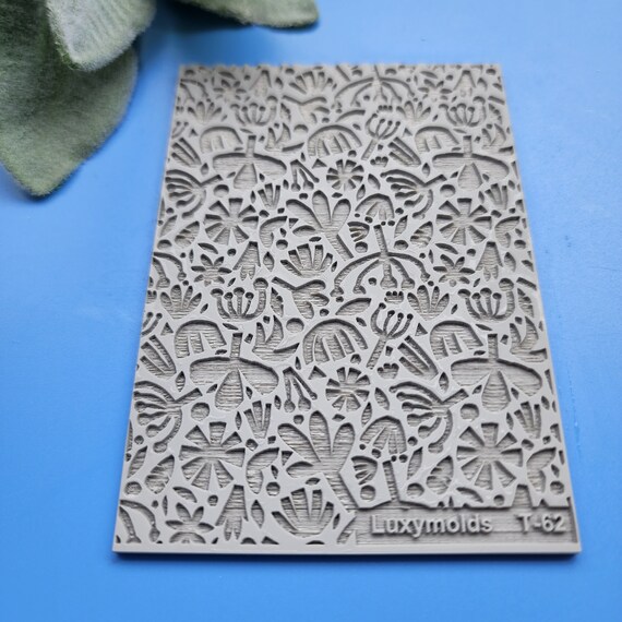 Polymer clay Texture tile Texture mat Clay stamp Polymer clay texture stencils "Botanic" T-62