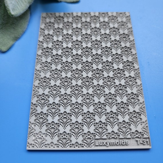 Polymer clay Texture tile Texture mat Clay stamp Polymer clay texture stencils "Lotus" T-31