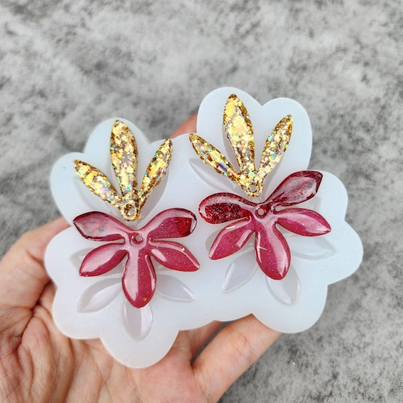 Silicone Flower Earrings Mold for Resin Jewelry Making