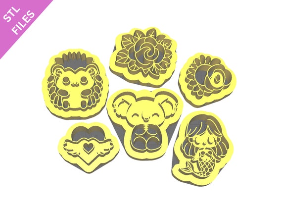 Digital STL files for 3D printing Clay cutters Earrings sharp version cutters Flower Leaf Mermaid cutters download files for resin machine