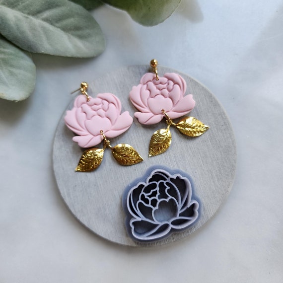 Polymer Clay cutters Flower Peony Rose Floral Earrings molds Polymer clay tools sharp cutter stamp Jewelry earrings cutters Clay supplies