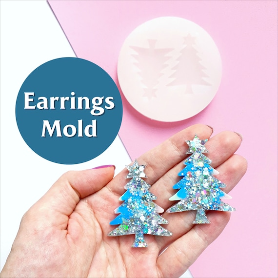 Silicone earrings mold "Christmas"  for resin and epoxy mould for jewelry "Christmas tree"