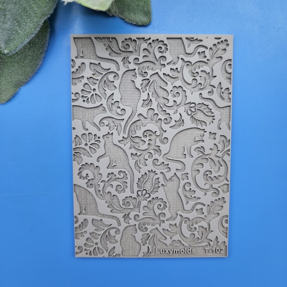Polymer clay Texture tile Texture mat Clay stamp Polymer clay texture stencils "Cats" T-102