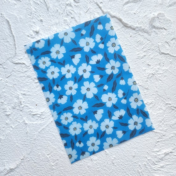 Water-soluble transfer paper for polymer clay craft "Blue flowers"
