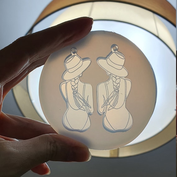 Silicone earrings mold "Woman body" mould for resin and epoxy